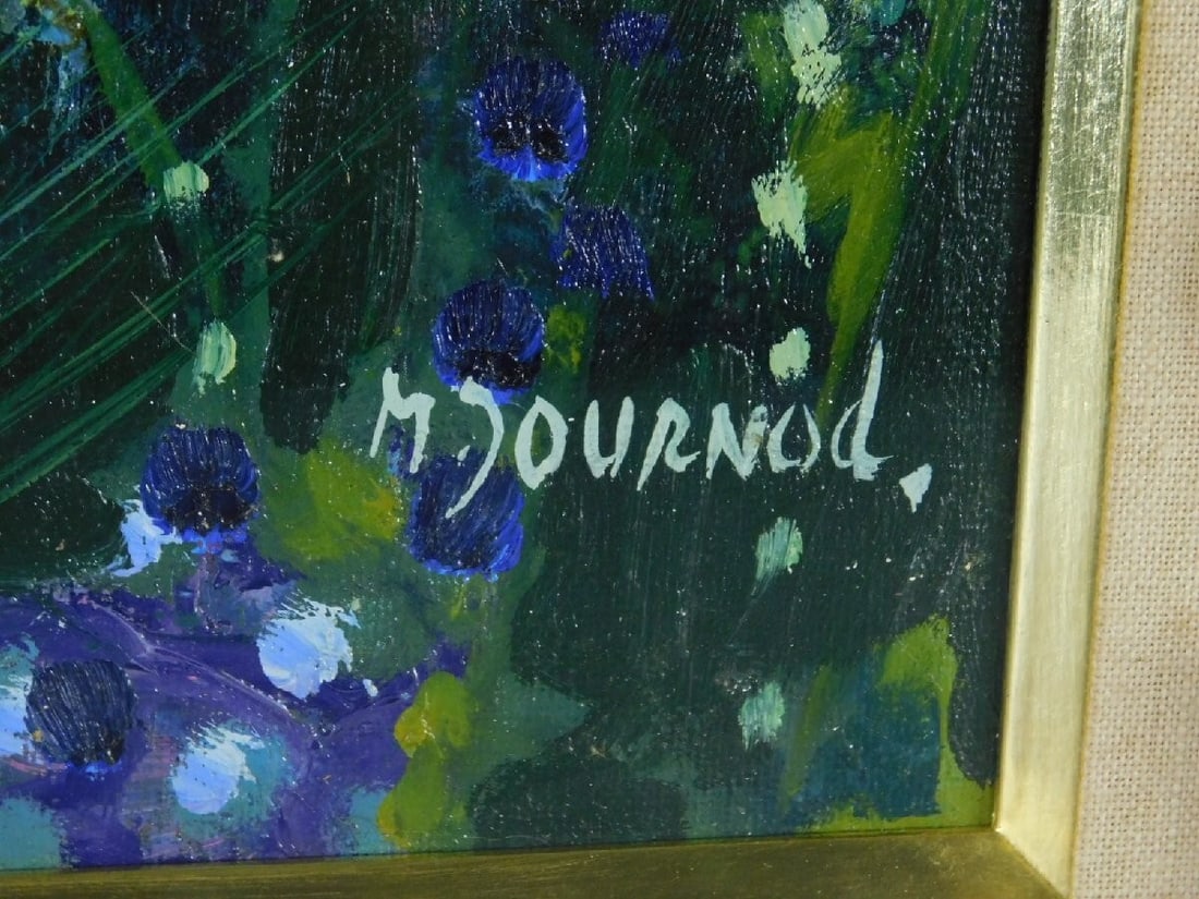 life Monique Journod Frence Original Painting Oil on Canvas Signed Framed Still - 5