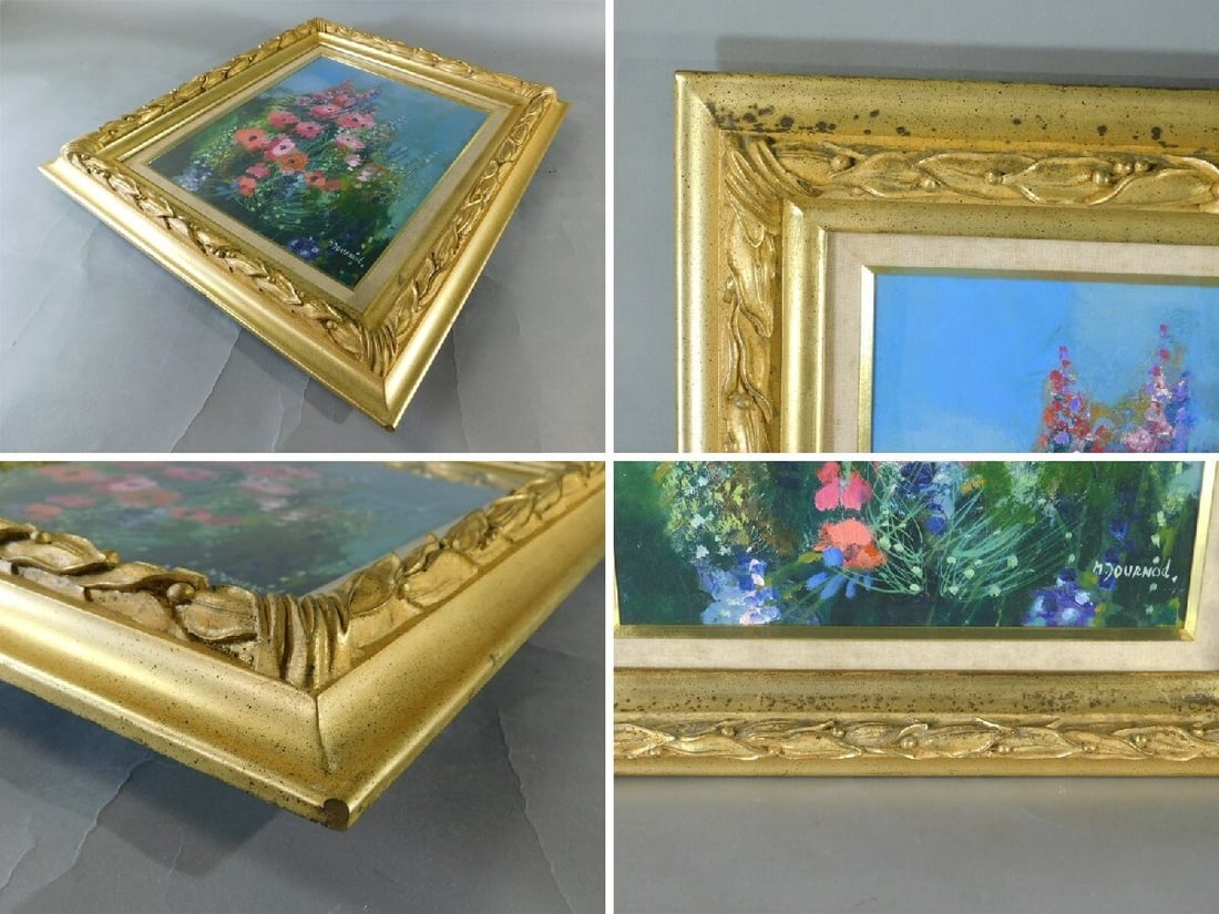 life Monique Journod Frence Original Painting Oil on Canvas Signed Framed Still - 6