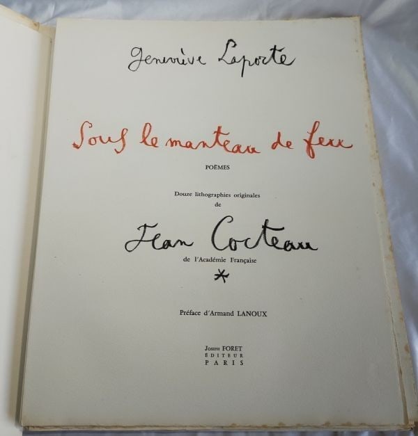 Lithographs Jean Cocteau Sous le manteau de feu 1955 Limited Book 12 Original - 4