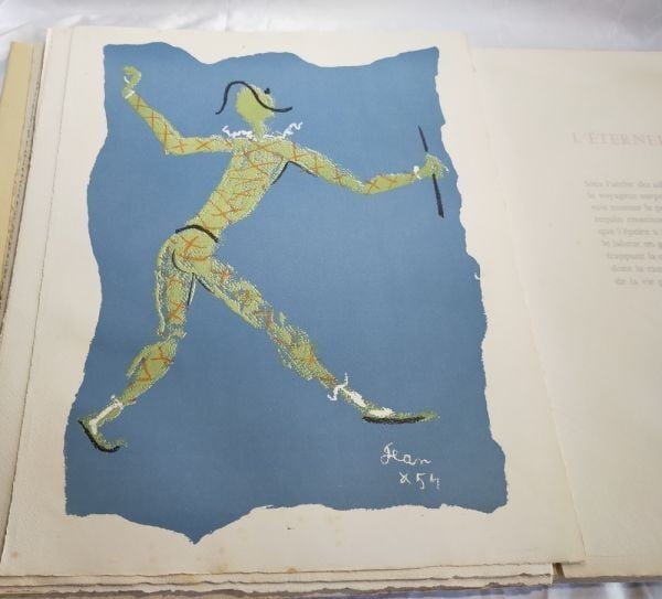 Lithographs Jean Cocteau Sous le manteau de feu 1955 Limited Book 12 Original - 5
