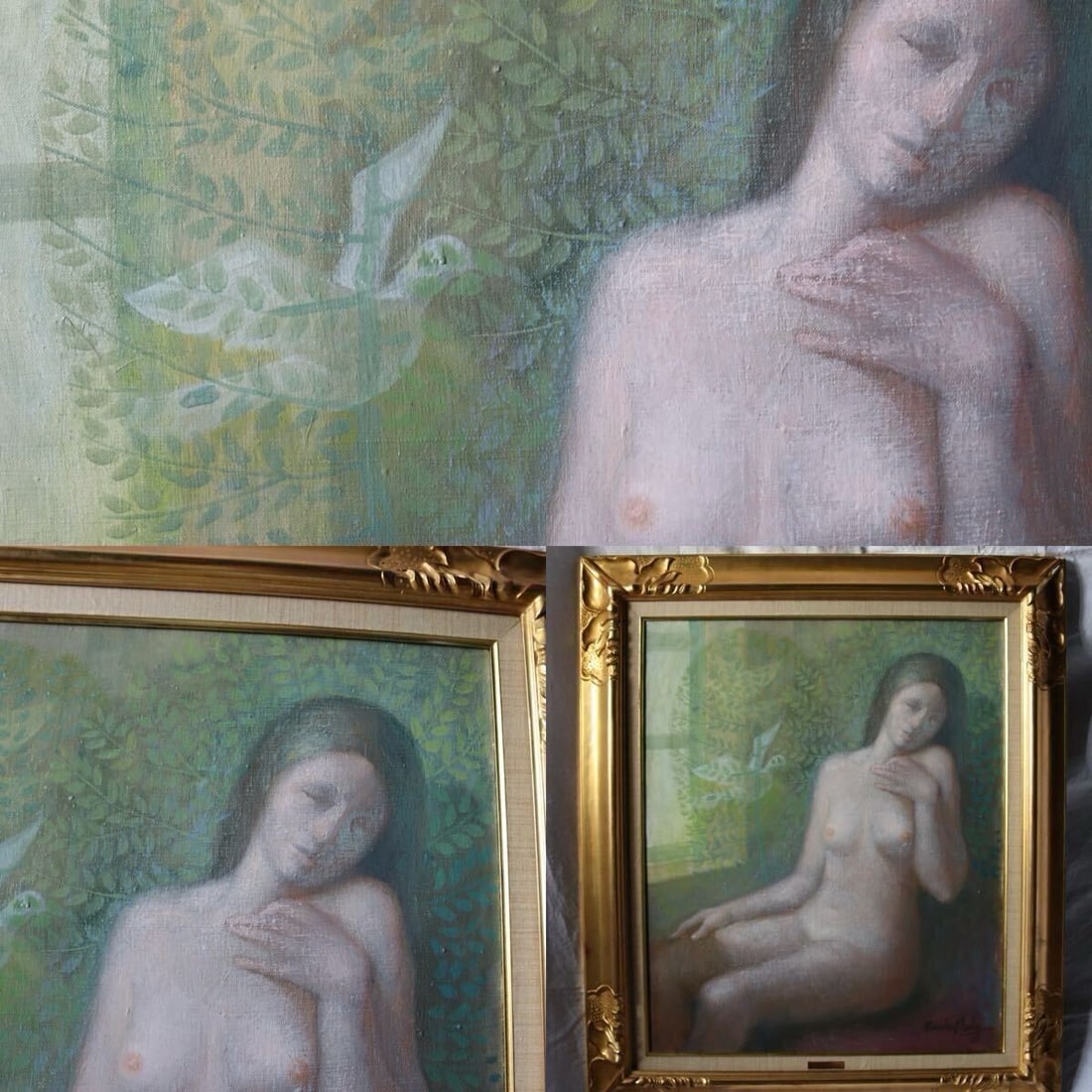 Art Gonzalez Collado Nude Woman Oil Painting F12 Signed Spanish Modern - 4