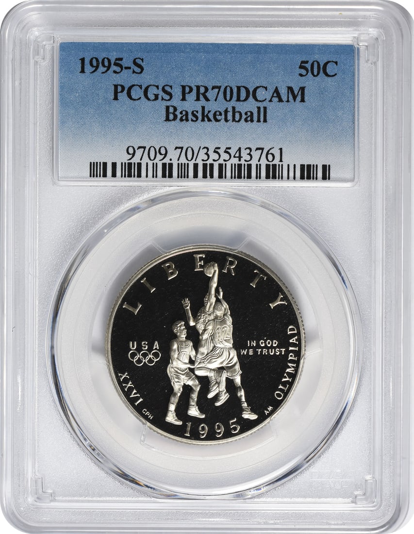 Cameo 1995-S Basketball Olympic Commemorative Half PR70DCAM PCGS Proof 70 Deep: Cameo 1995-S Basketball Olympic Commemorative Half PR70DCAM PCGS Proof 70 Deep This listing features Cameo 1995-S Basketball Olympic Commemorative Half PR70DCAM PCGS Proof 70 Deep. Item specifics are