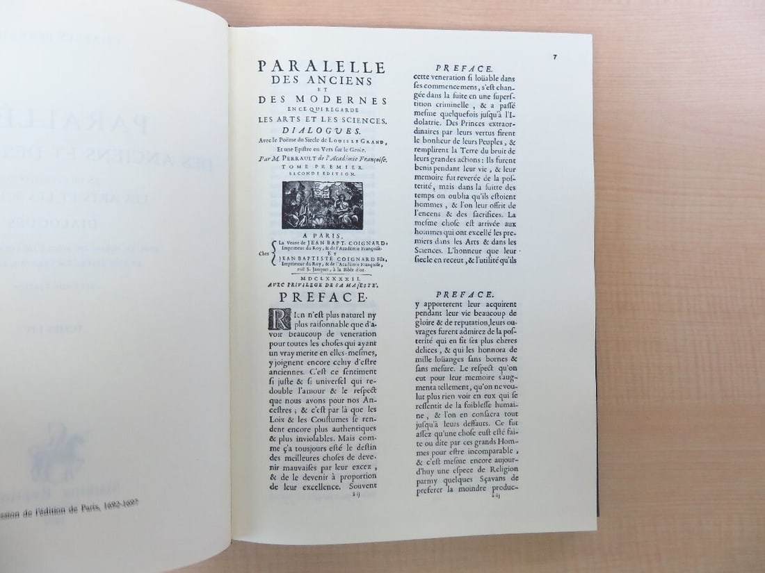 Facsimile Parallele des anciens et des modernes Charles Perrault 1979 Slatkine - 6