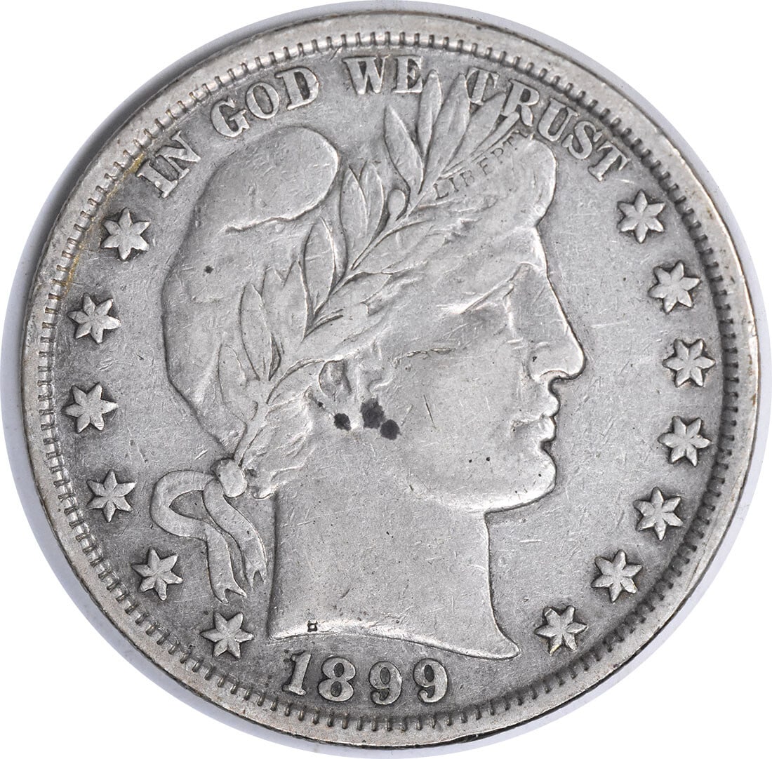 Uncertified 1899 Barber Silver Half Dollar VF (1 of 2)