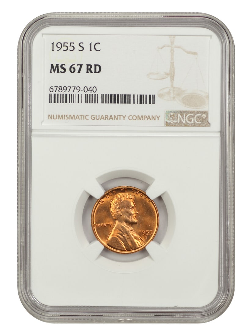 MS67RD 1955-S 1C NGC (1 of 4)