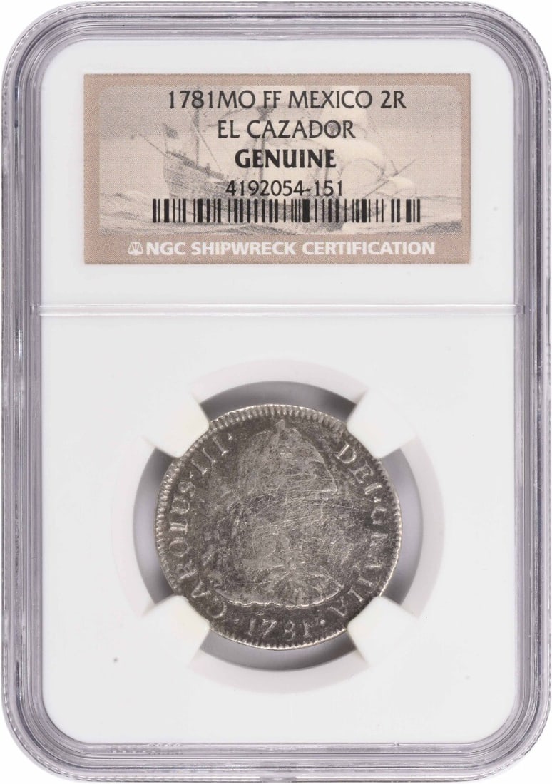 NGC 1783 Mo FF Mexico 2 Reales El Cazador Genuine (1 of 1)