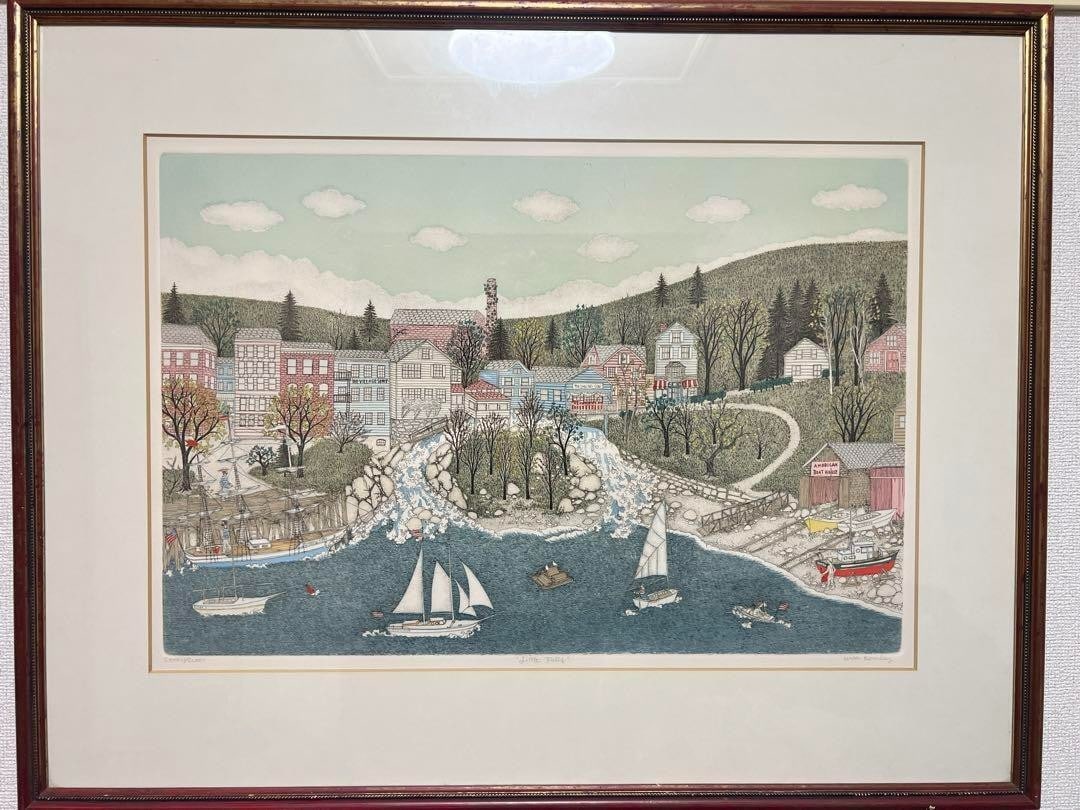 Frame Cuca Romley "Little Falls" Limited Edition Lithograph Hand Signed Numbered (1 of 7)