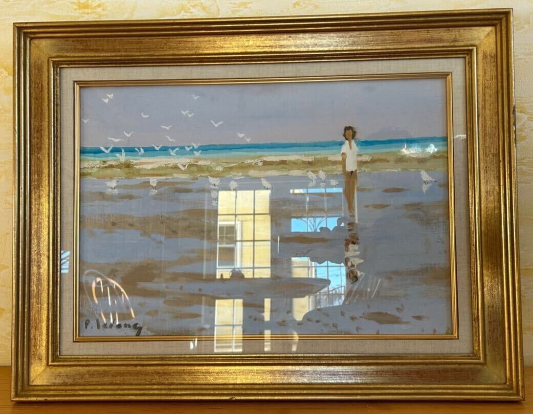 Seagull Pierre Lelong (French Signed Original Painting Oil on Canvas Framed Girl (1 of 7)