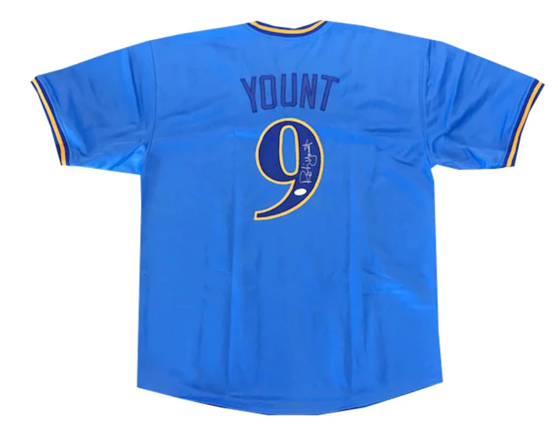 (JSA) Robin Yount Autographed Milwaukee Brewers Throwback Jersey (1 of 2)