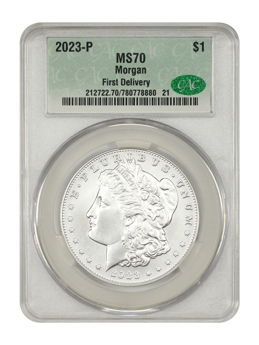 Delivery) 2023-P $1 Morgan Dollar CACG MS70 (First: Delivery) 2023-P $1 Morgan Dollar CACG MS70 (First This listing features Delivery) 2023-P $1 Morgan Dollar CACG MS70 (First. Item specifics are provided below. Item Specifics: Certification: CACG