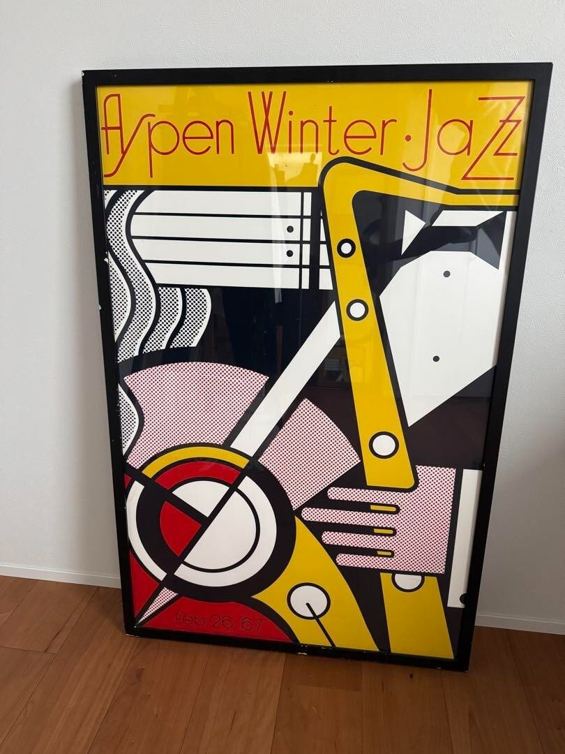 Poster Vintage Roy Lichtenstein-Aspen Winter Jazz Festival-1967-Pop Art: Poster Vintage Roy Lichtenstein-Aspen Winter Jazz Festival-1967-Pop Art This listing features Poster Vintage Roy Lichtenstein-Aspen Winter Jazz Festival-1967-Pop Art. Item specifics are provided below