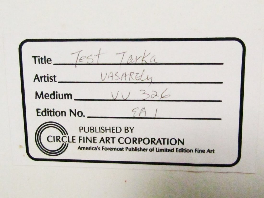 20 Victor Vasarely Test Tarka Serigraph serigraphie signedlimited 20 ex. EA 1/ - 5