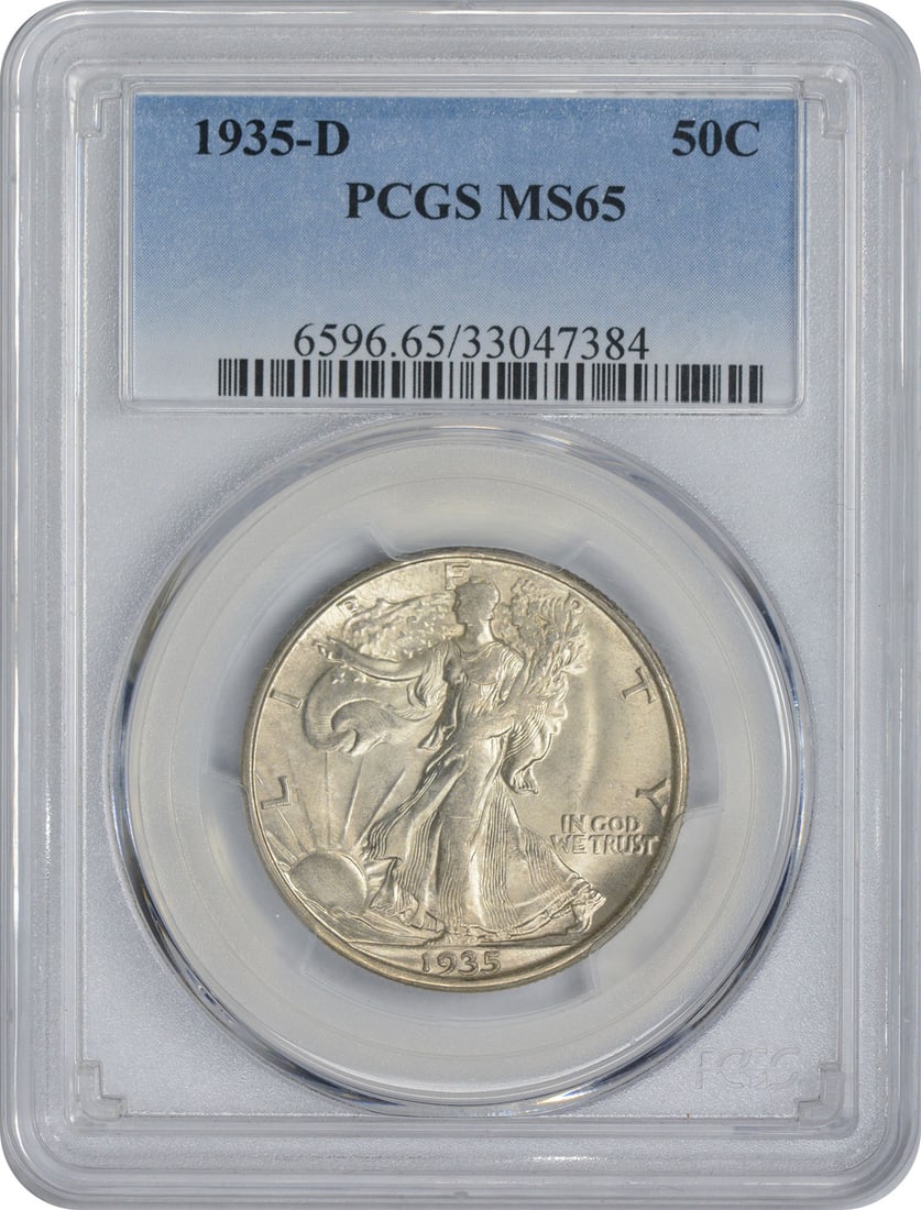 PCGS 1935-D Walking Liberty Half Dollar MS65: PCGS 1935-D Walking Liberty Half Dollar MS65 This listing features PCGS 1935-D Walking Liberty Half Dollar MS65. Item specifics are provided below. Item Specifics: Country Of Origin: United States