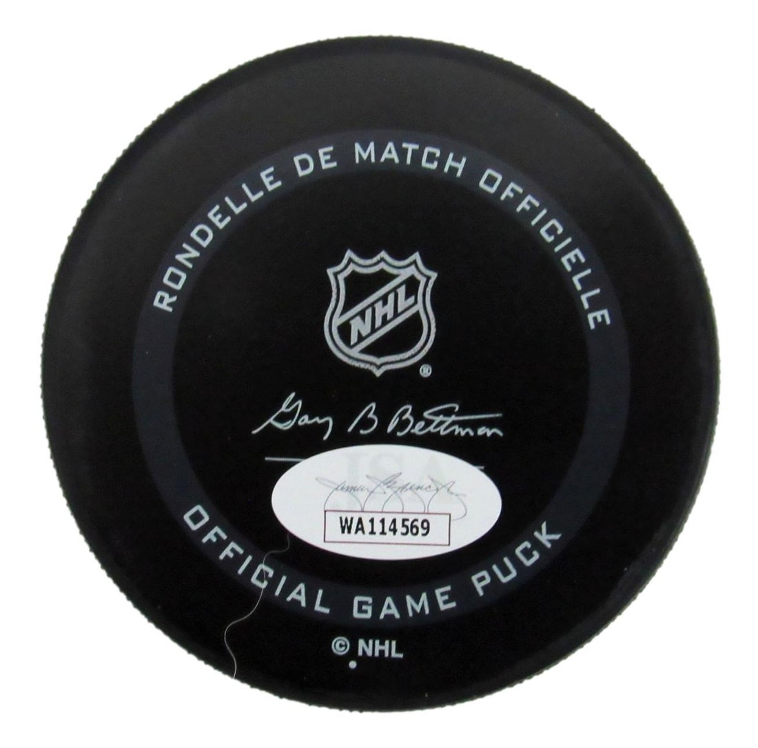 JSA Eric Lindros Autographed Toronto Maple Leafs Game Hockey Puck - 2