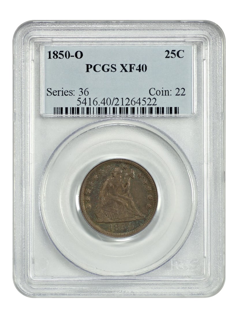 Liberty Seated Quarter - 1850-O 25C PCGS XF40 (1 of 4)