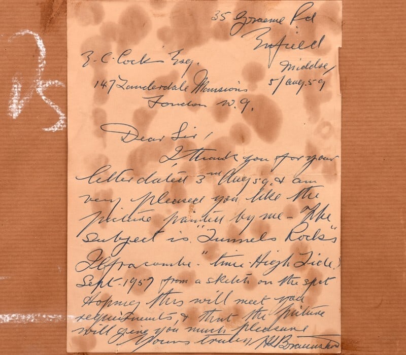 Painter H.L Braunston Original Oil Painting Signed Framed 1957 English - 10