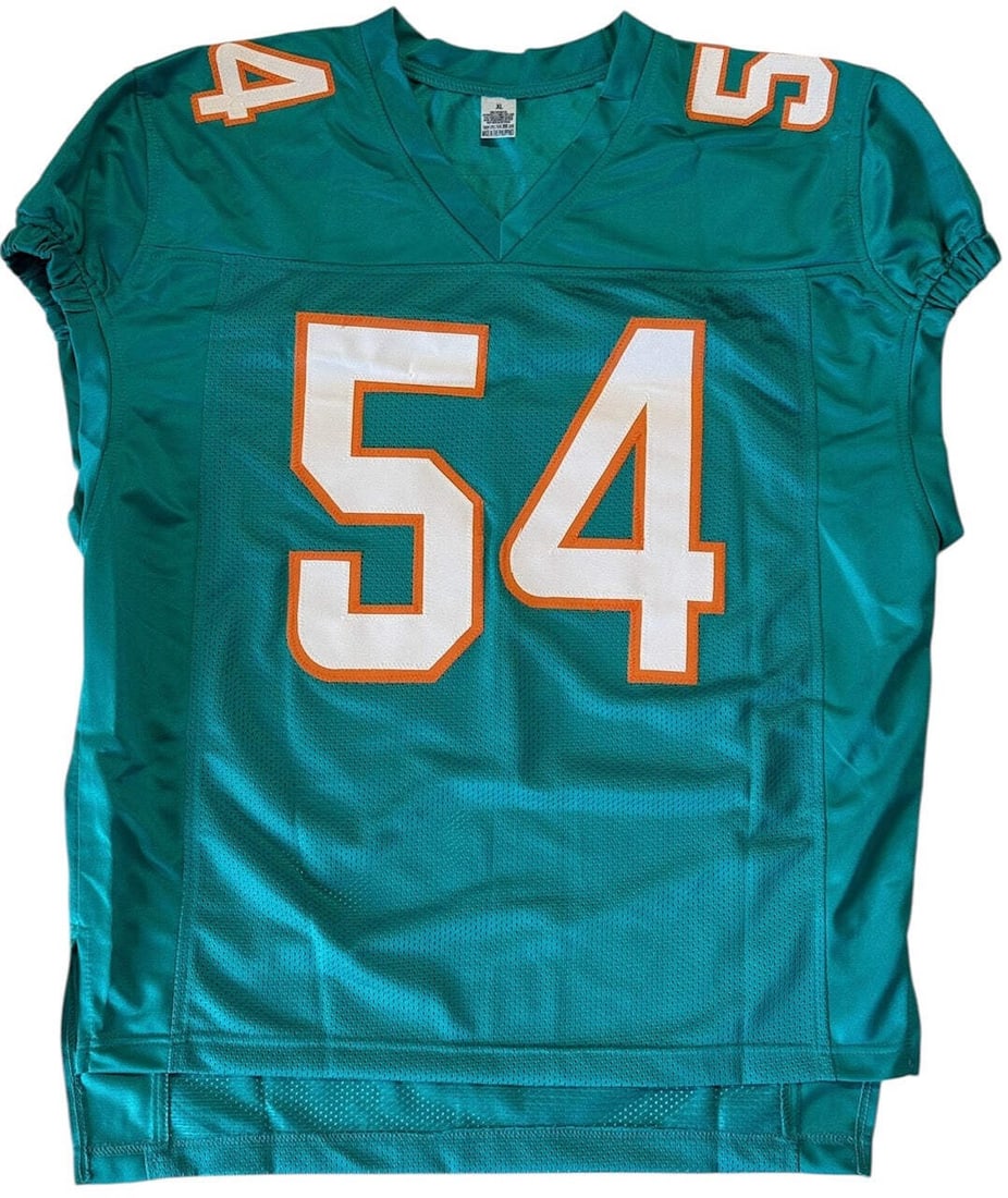 Witness) Zach Thomas Autographed Custom Miami Dolphins Jersey (Beckett - 3
