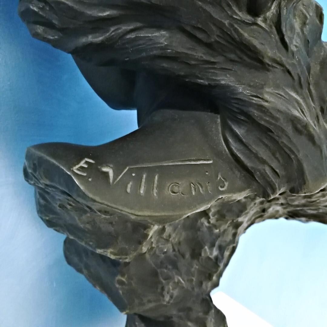 Artist Emmanuel Villanis MIGNON 1896 SALON Art Nouveau Bronze Bust Woman French - 8