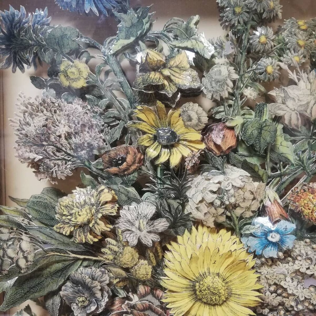 Art Henry Fletcher "November" Lithograph Rare Flower 3D layered Paper Cut - 6