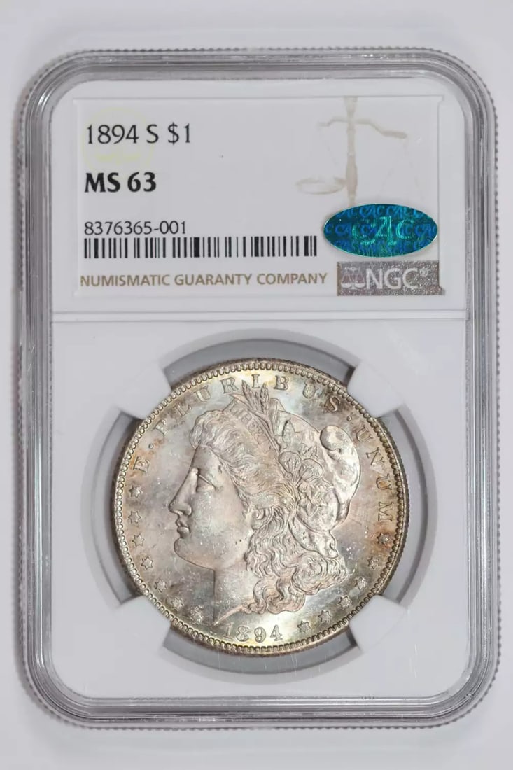 SUPER PQ LOOKS NICER - 1894-S MORGAN DOLLAR NGC MS63 CAC: SUPER PQ LOOKS NICER - 1894-S MORGAN DOLLAR NGC MS63 CAC This listing features SUPER PQ LOOKS NICER - 1894-S MORGAN DOLLAR NGC MS63 CAC. Item specifics are provided below. Item Specifics: Country Of