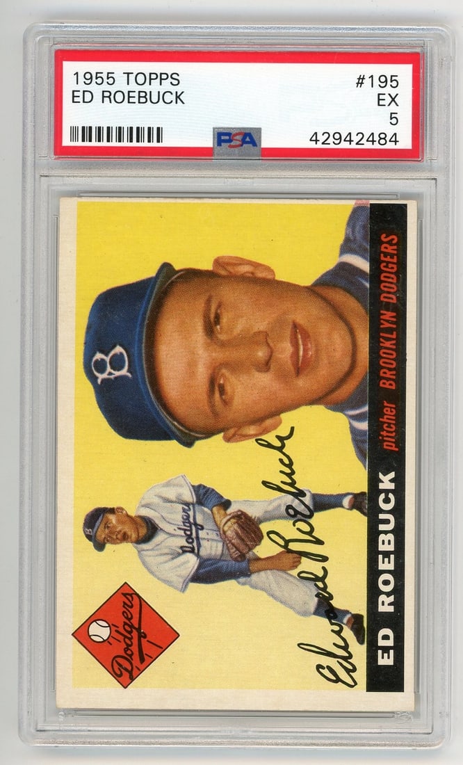5 Ed Roebuck 1955 Topps #195 PSA: 5 Ed Roebuck 1955 Topps #195 PSA This listing features 5 Ed Roebuck 1955 Topps #195 PSA. Item specifics are provided below. Item Specifics: Ed Roebuck 1955 Topps #195 PSA 5 Product Disclaimer: Not