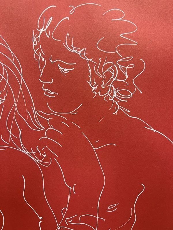 150 Hans Erni Orange Moon and Two Figures Signed Original Lithograph Print 42/ - 3