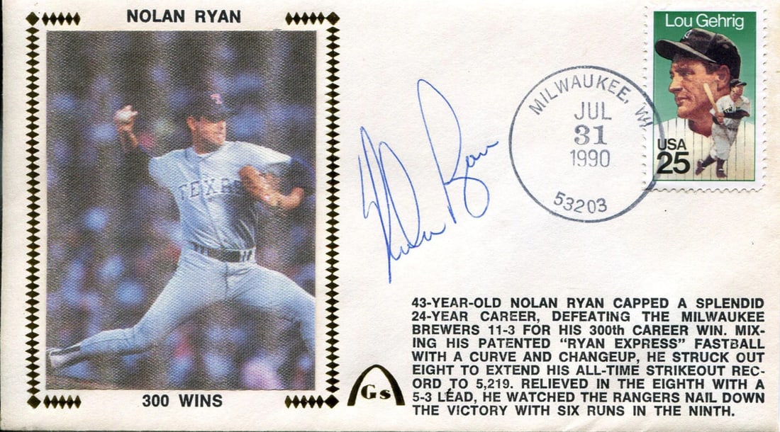 Cover Nolan Ryan Autographed Gateway First Day (1 of 1)