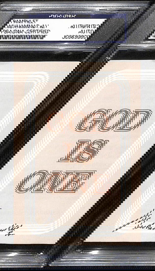 193430 Muhammad Ali Signed/ Autographed 3.5x5 Islamic Tract PSA/ DNA (1 of 2)