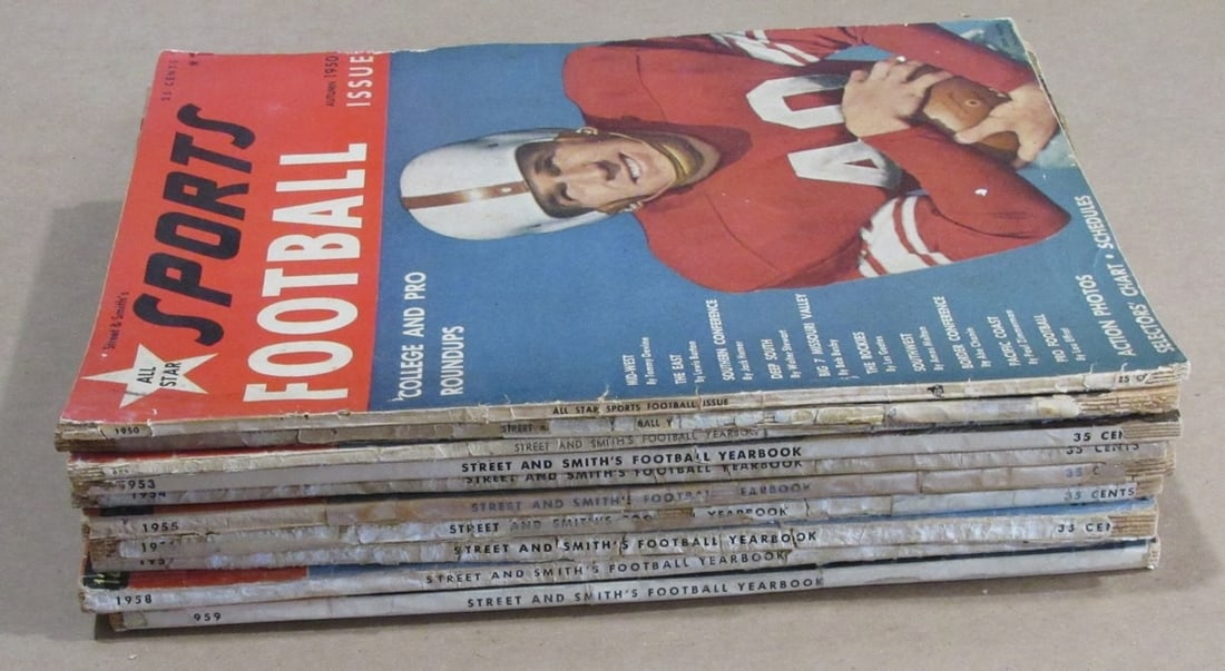 197433 1950-1959 Street & Smith Football Yearbook Lot of 10 - 3