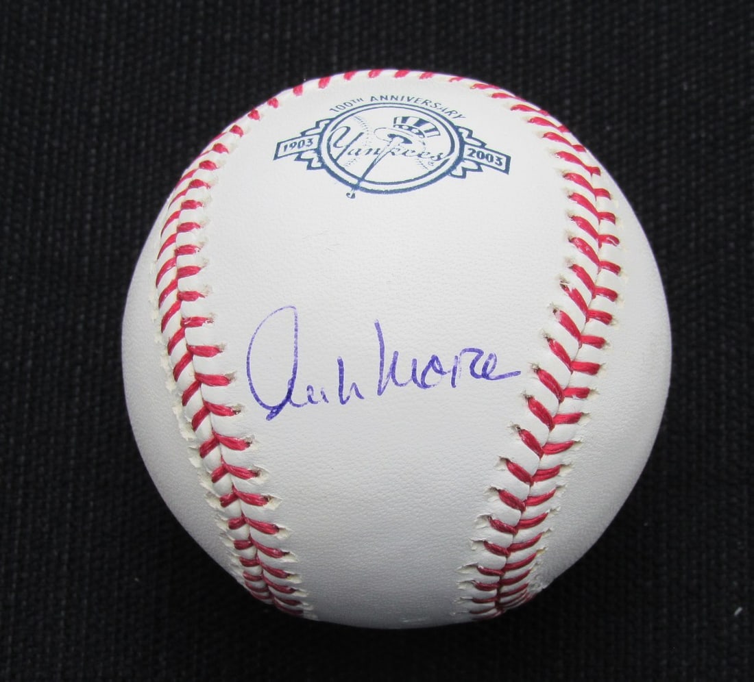 186911 Archie Moore Signed/ Auto Yankees 100th OML Baseball JSA (1 of 2)