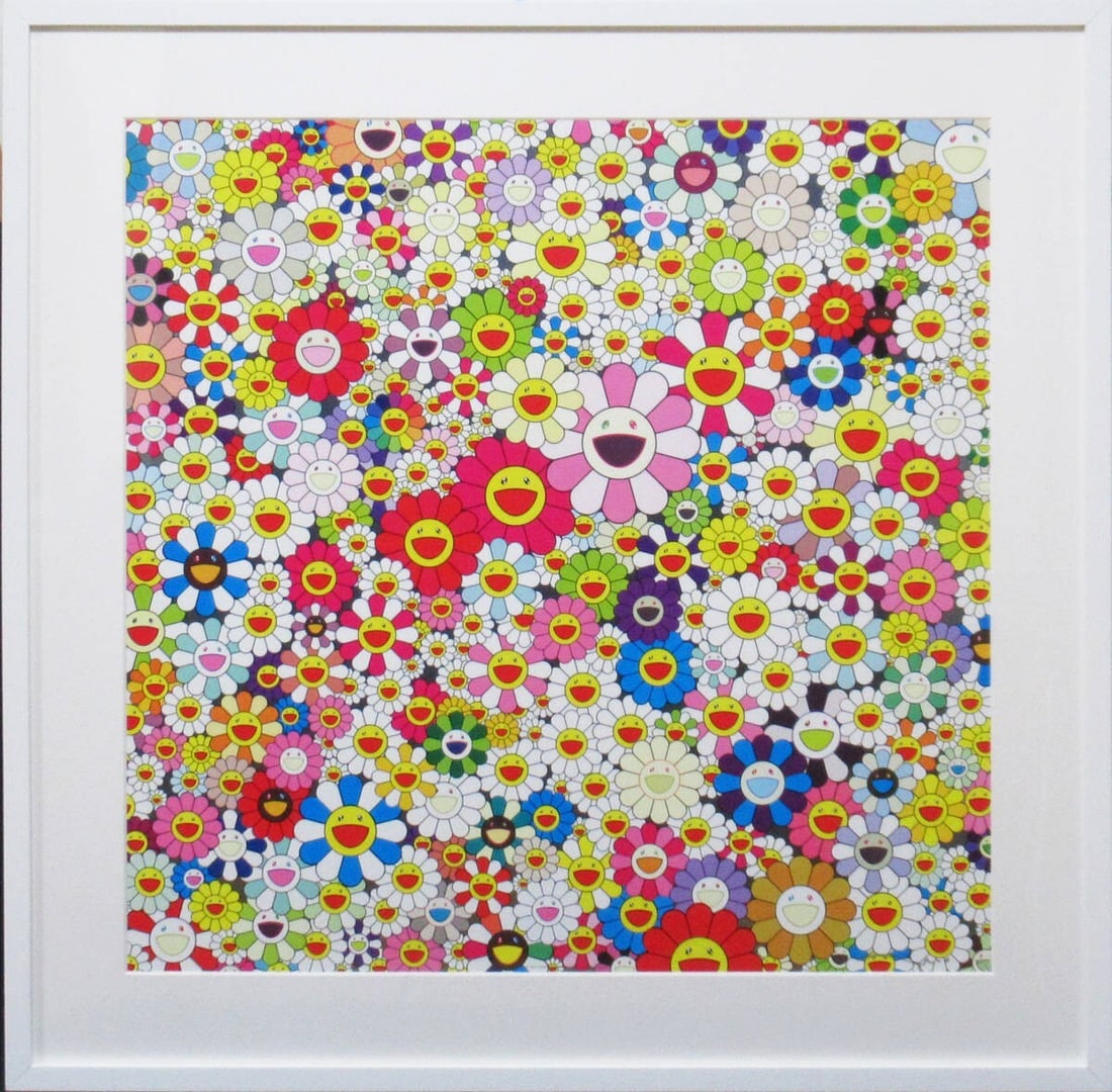 2010 - Takashi Murakami "Flower Garden in Heaven" Edition - autographed and framed (1 of 8)