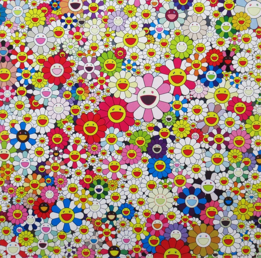 2010 - Takashi Murakami "Flower Garden in Heaven" Edition - autographed and framed - 2