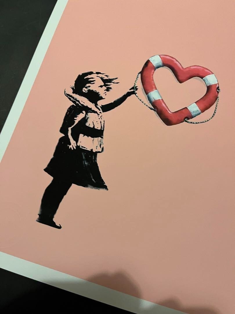 ED85 BANKSY poster balloon original "rescue ship" charity work - 6