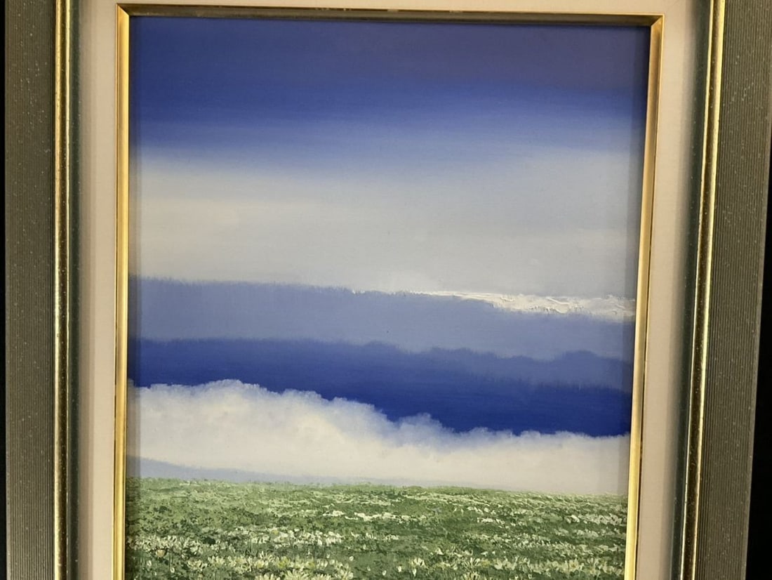 Signed - Wayan Suarmadi Oil Painting Water Flower 2001 - Large Floral Landscape - 3