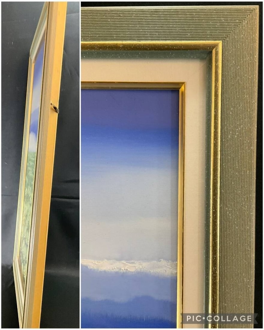 Signed - Wayan Suarmadi Oil Painting Water Flower 2001 - Large Floral Landscape - 5