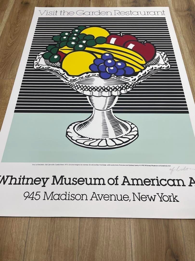 1990 Roy Lichtenstein "Still Life with Crystal Bowl" Signed Silkscreen Poster - 2