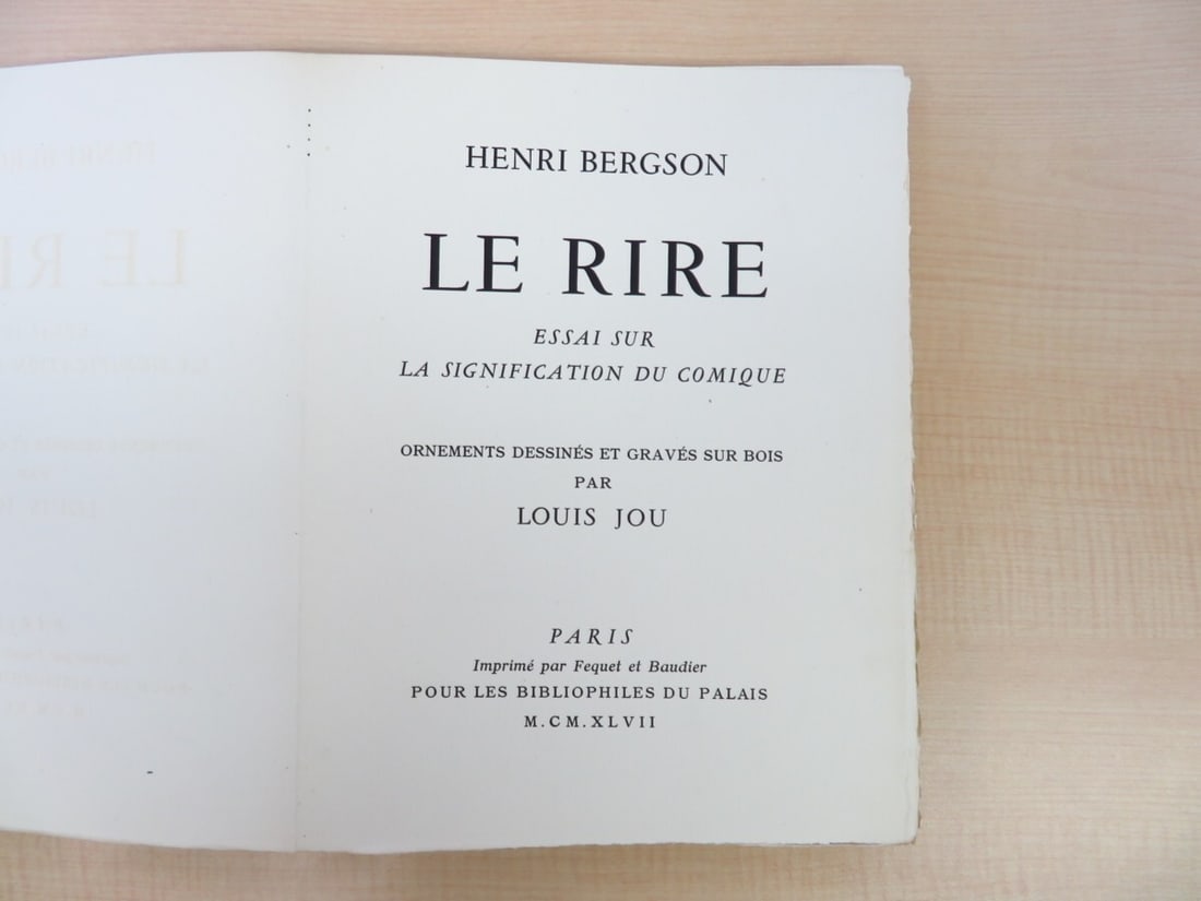 Limited Edition 200 - Henri Bergson LE RIRE: Louis Jou Woodblock Prints - 1947 - 3