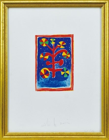 125 Nicola De Maria lithograph print edition autographed framed 105/ (1 of 8)