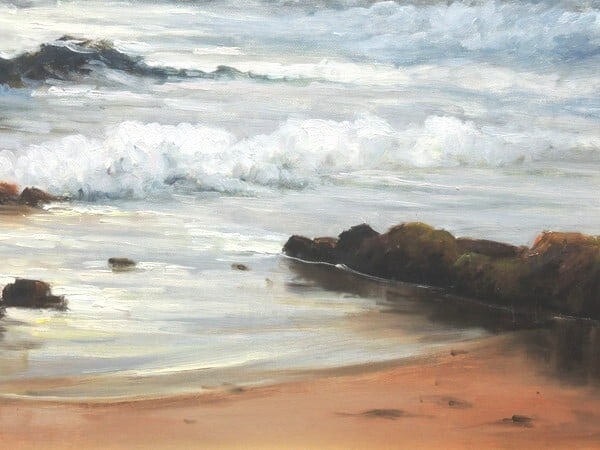 Framed Lucien Chenu Oil Painting Seascape Waves Signed French Art 12F - 7