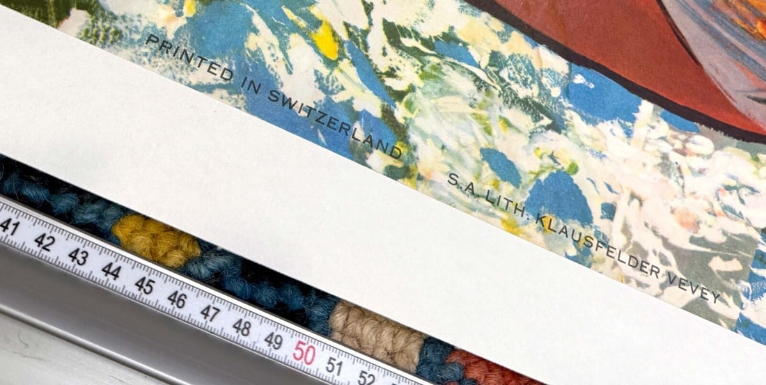 Geneva Swiss Travel Poster Montreux By Pierre Brenot C1950 View Mont Blanc Lake - 4