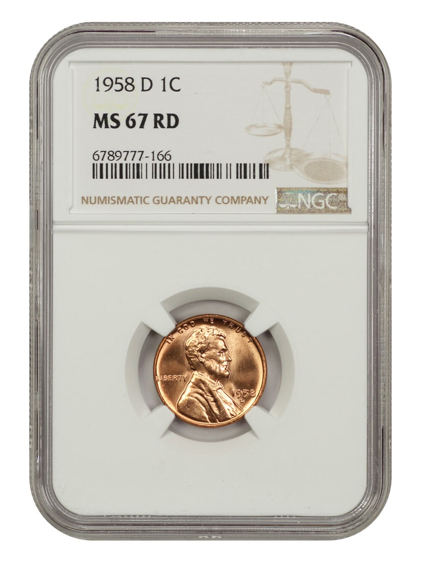 MS67RD 1958-D 1C NGC (1 of 4)