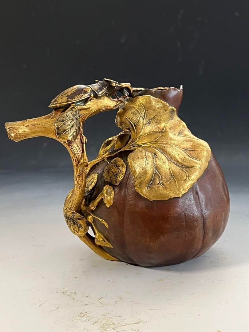 beetles Christofle Bronze Vase by Henri Varenne 1900c vines and stag - 4