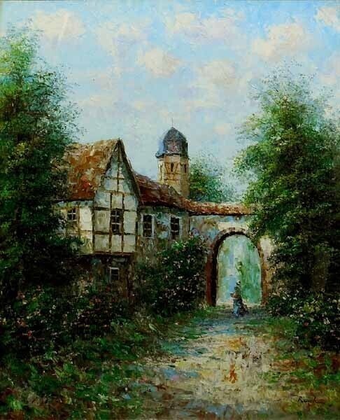 Signed Theo Raucher (Germany) Unique Original Oil Painting on Canvas - 2