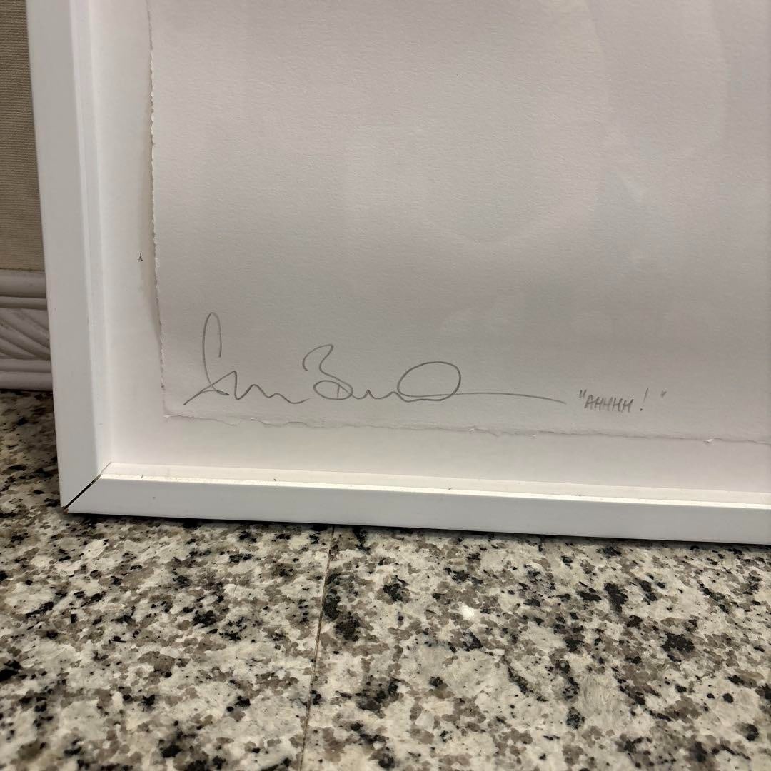 66cm shane bowden monroe lip silkscreen signed framed 88cm x - 3