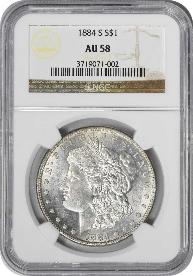 NGC 1884-S Morgan Silver Dollar AU58 (1 of 3)