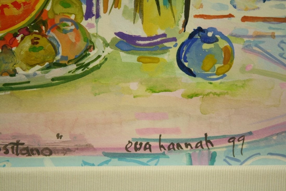 Frame Eva Hannah "Positano" 1999 Gouache on Paper Signed Original Painting with - 8