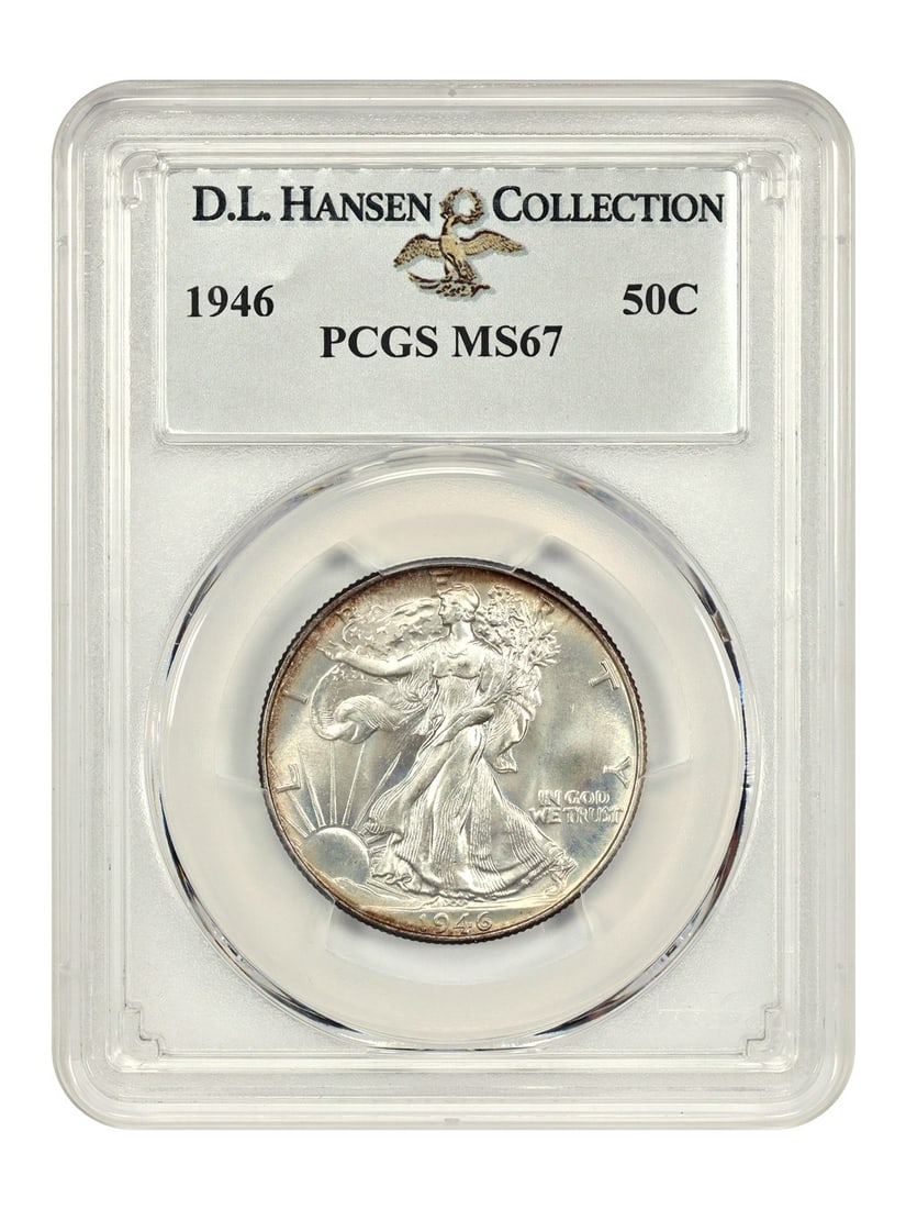 Walking Liberty Half Dollar - 1946 50C PCGS MS67 ex: D.L. Hansen: Walking Liberty Half Dollar - 1946 50C PCGS MS67 ex: D.L. Hansen This listing features Walking Liberty Half Dollar - 1946 50C PCGS MS67 ex: D.L. Hansen. Item specifics are provided below. Item