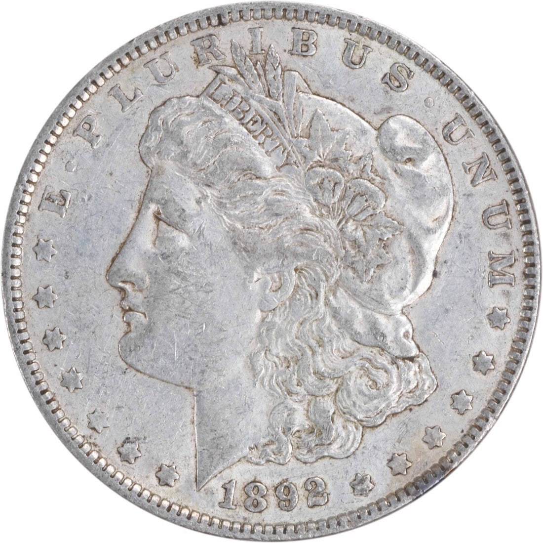 Uncertified 1892 Morgan Silver Dollar AU: Uncertified 1892 Morgan Silver Dollar AU This listing features Uncertified 1892 Morgan Silver Dollar AU. Item specifics are provided below. Item Specifics: Country Of Origin: United States Certificati