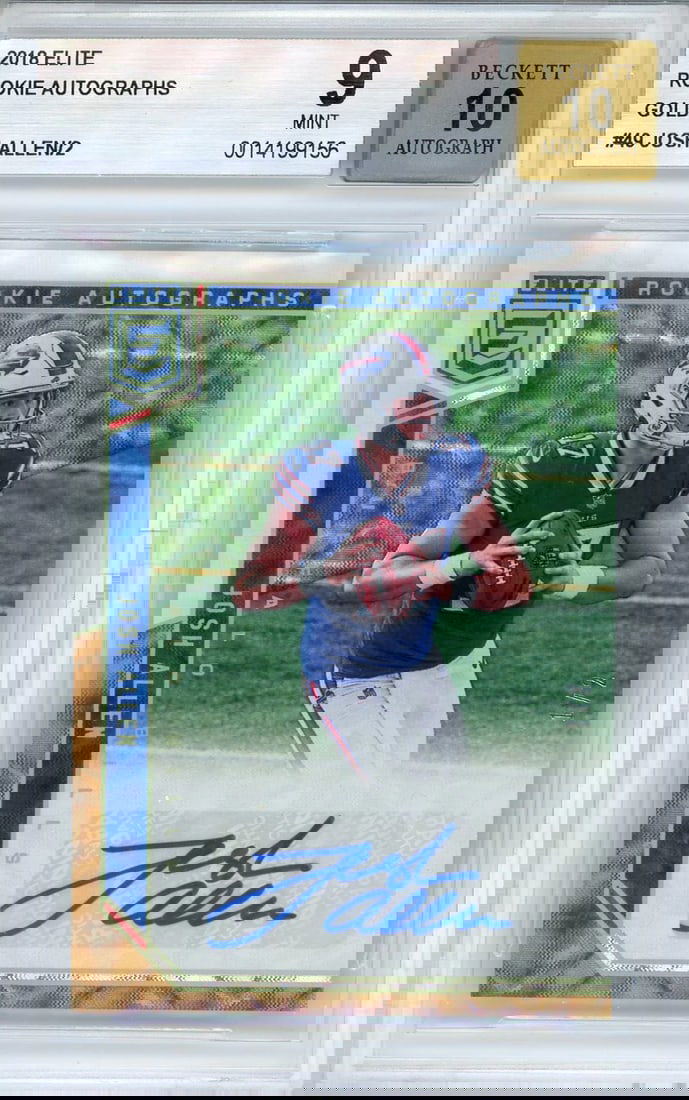 10) Josh Allen Autographed 2018 Panini Elite Rookie Card #49 1/ 2 (BGS 9/ (1 of 2)