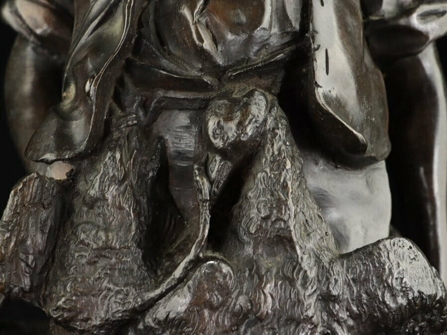 Little Hunter 20in Tall - Auguste Moreau 1900s Antique French Bronze Statue - 6